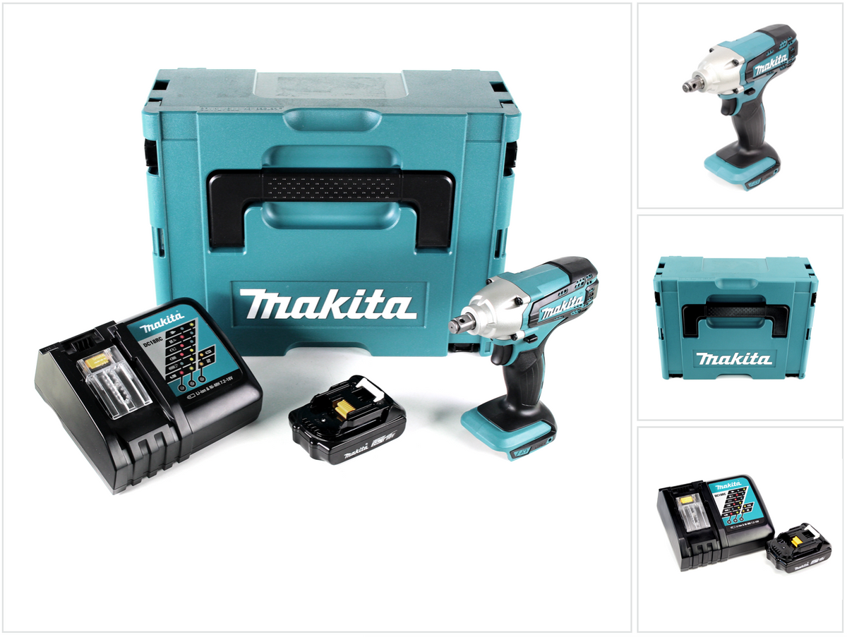 Makita DTW 190 RA1J Akku Schlagschrauber 18 V 190 Nm 1/2" + 1x Akku 2,0 Ah + Ladegerät + Makpac - Toolbrothers