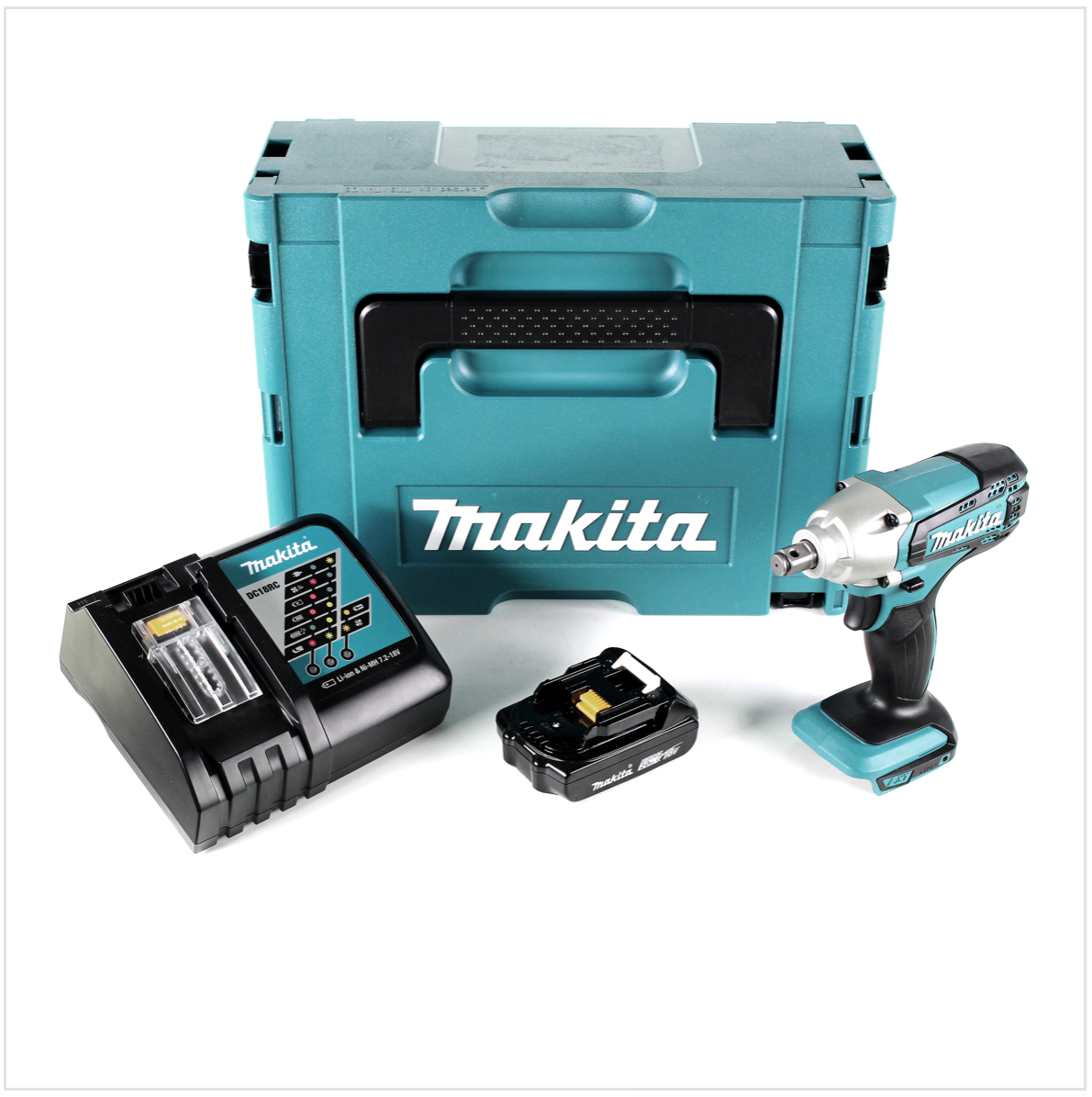 Makita DTW 190 RA1J Akku Schlagschrauber 18 V 190 Nm 1/2" + 1x Akku 2,0 Ah + Ladegerät + Makpac - Toolbrothers