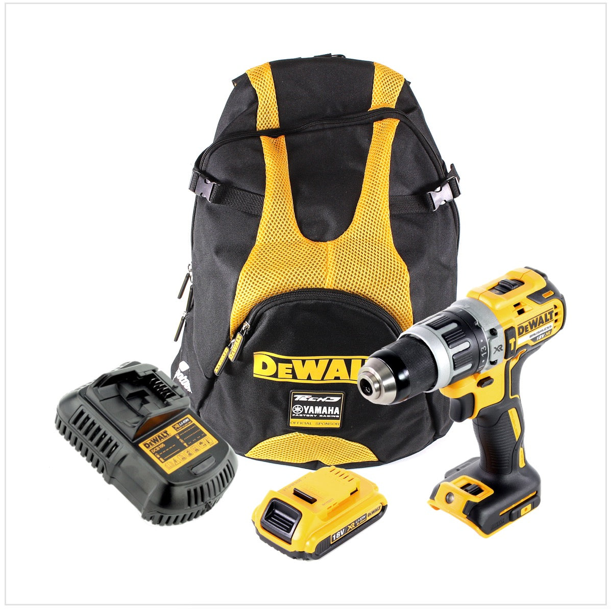 DeWalt DCD 796 D1 Set Akku Schlagbohrschrauber 18V 70Nm + 1x Akku 2,0Ah + Ladegerät im Rucksack - Toolbrothers