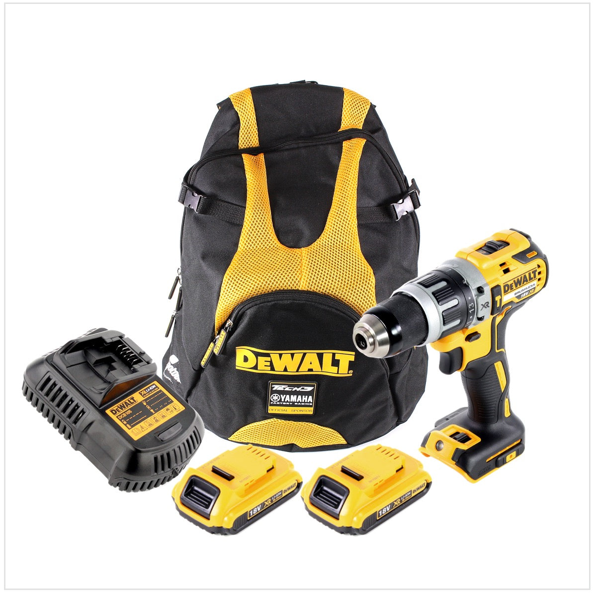 DeWalt DCD 796 D2 Set Akku Schlagbohrschrauber 18V 70Nm + 2x Akku 2,0Ah + 1x Ladegerät im Rucksack - Toolbrothers