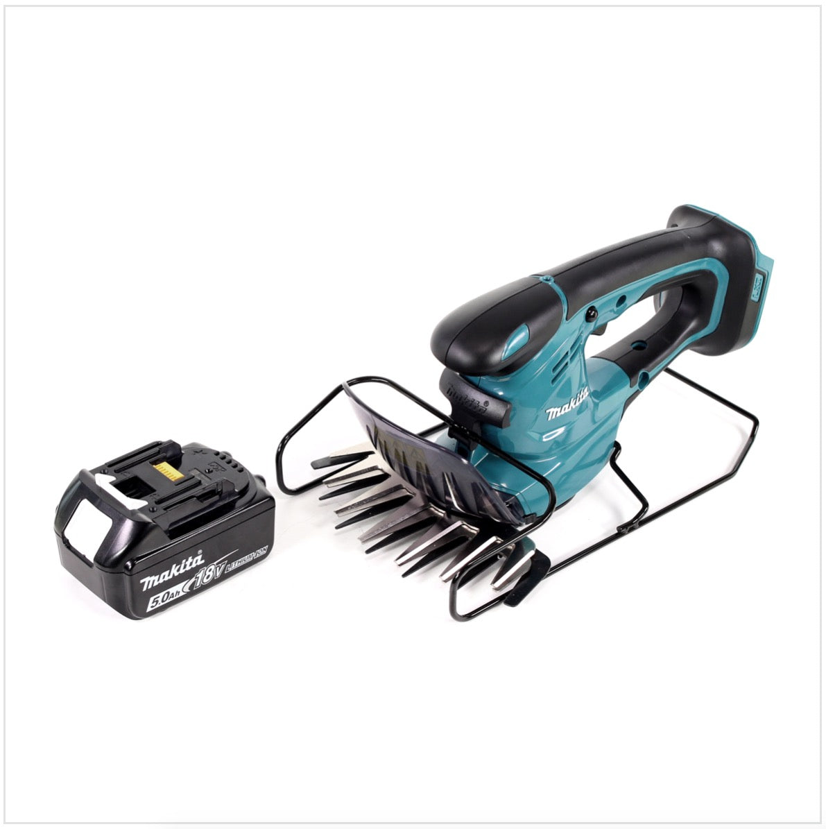 Makita DUM 168 18V Li-ion Akku Grasschere + 1x BL1850 B 5,0 Ah Akku ohne Lader, ohne Koffer - Toolbrothers