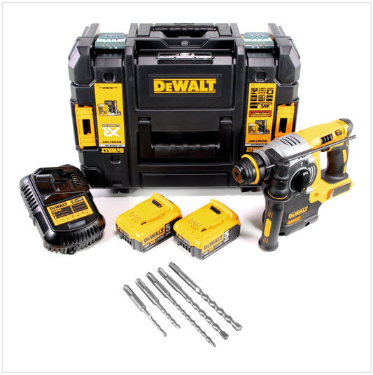 DeWalt DCH 273 P2 Akku Kombihammer 18V 2,1J SDS plus Brushless + 2x Akku 5,0Ah + Ladegerät + 5x Bohrer + TSTAK - Toolbrothers