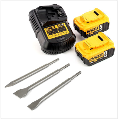 DeWalt DCH 273 P2 Akku Kombihammer 18V 2,1J SDS plus Brushless + 2x Akku 5,0Ah + Ladegerät + 3x Meißel + TSTAK - Toolbrothers