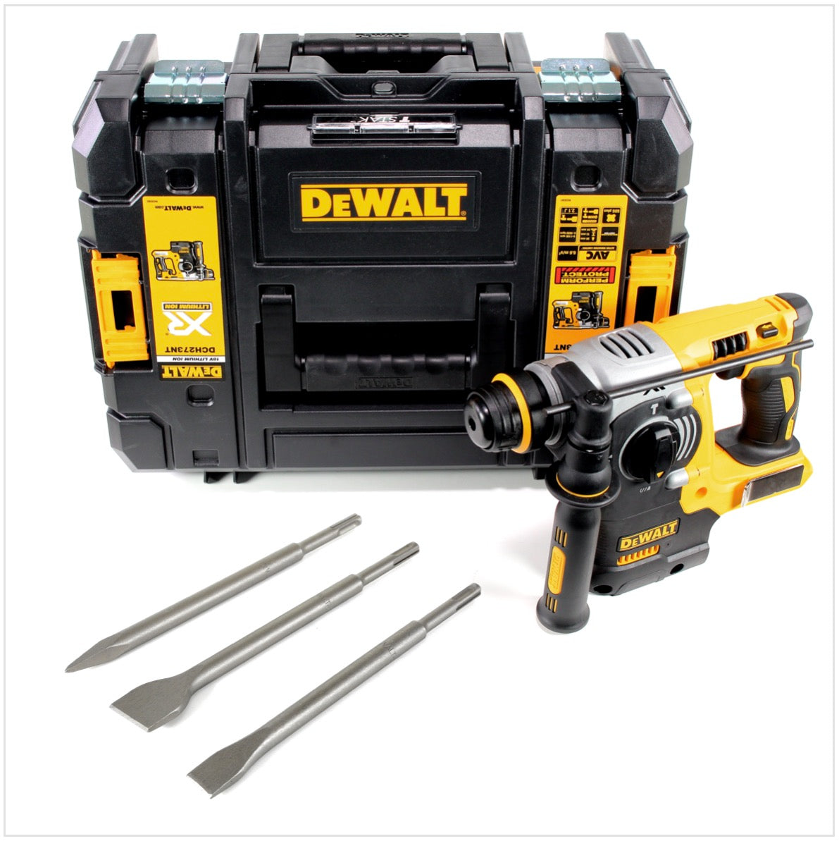 DeWalt DCH 273 NT Akku Kombihammer 18V 2,1J SDS-Plus Brushless + TSTAK + 3x Meißel - ohne Akku, ohne Ladegerät - Toolbrothers