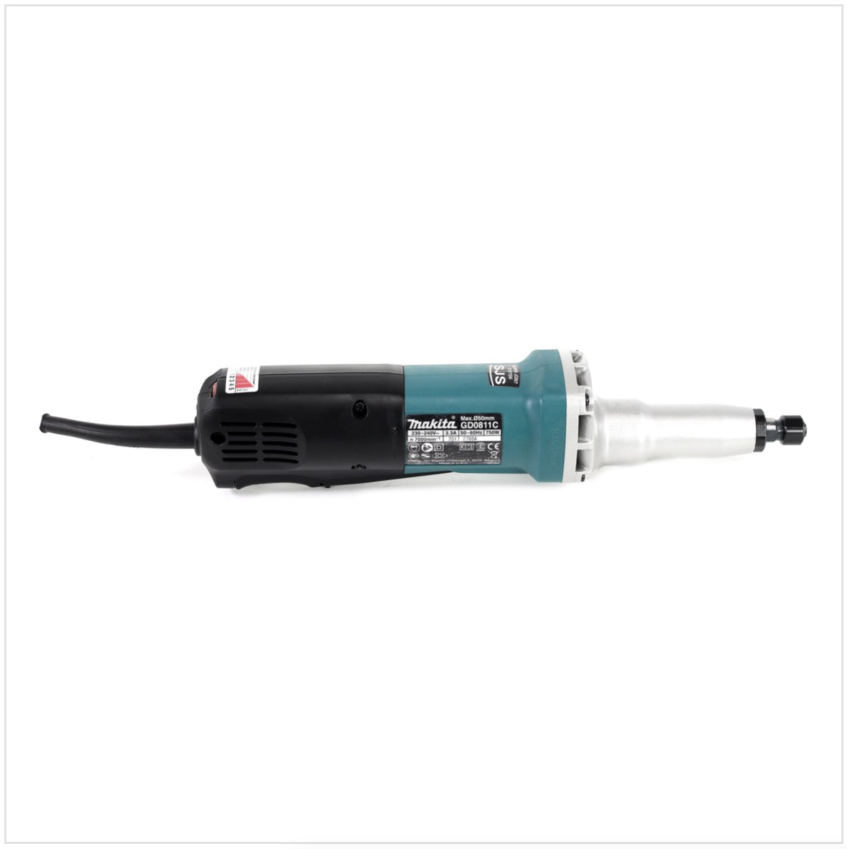 Makita GD0811C Elektro Geradschleifer 6 mm 750 Watt mit Seitengriff - Toolbrothers