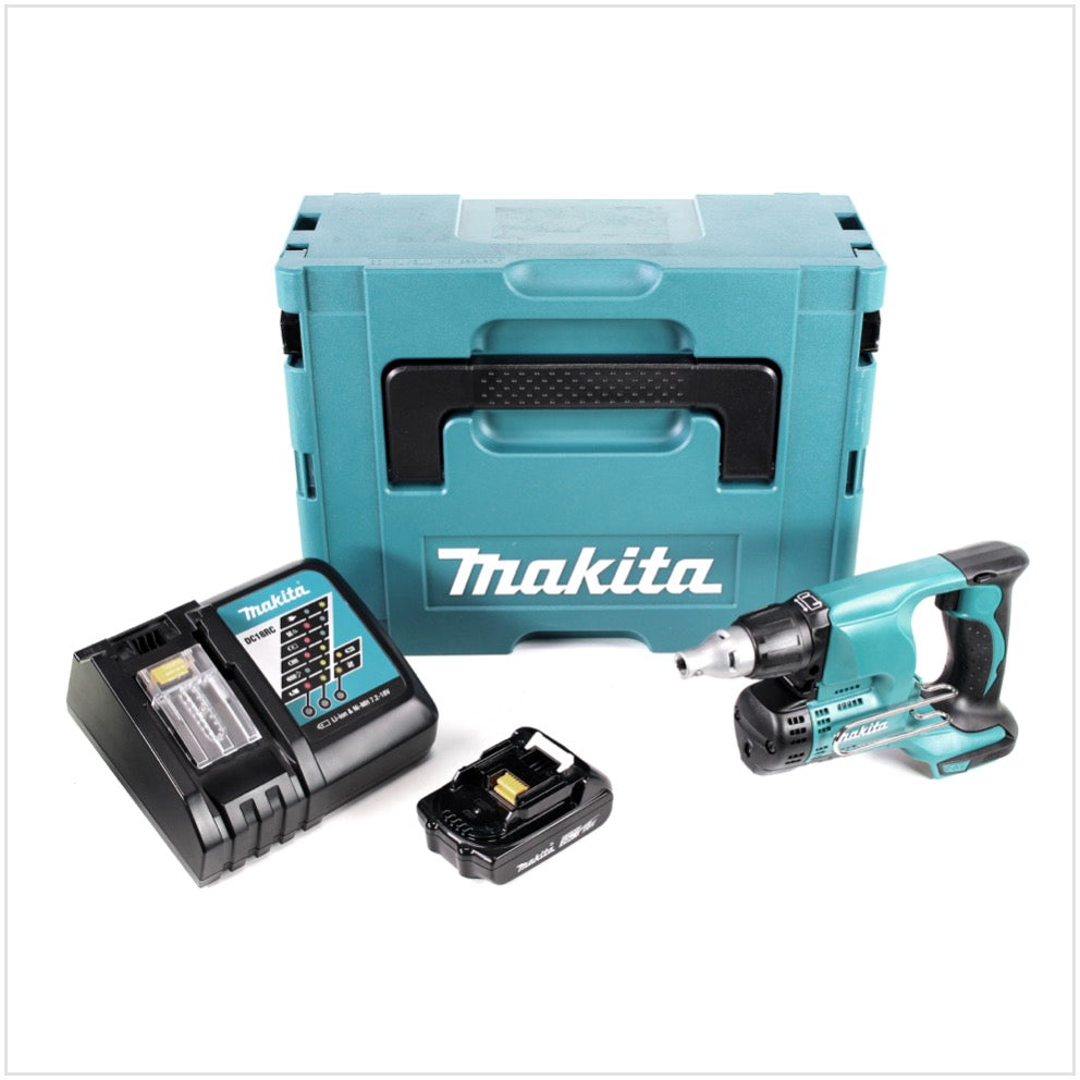 Makita DFS 450 RA1J Akku Trockenbauschrauber 18 V + 1x Akku 2,0 Ah + Ladegerät + Makpac - Toolbrothers