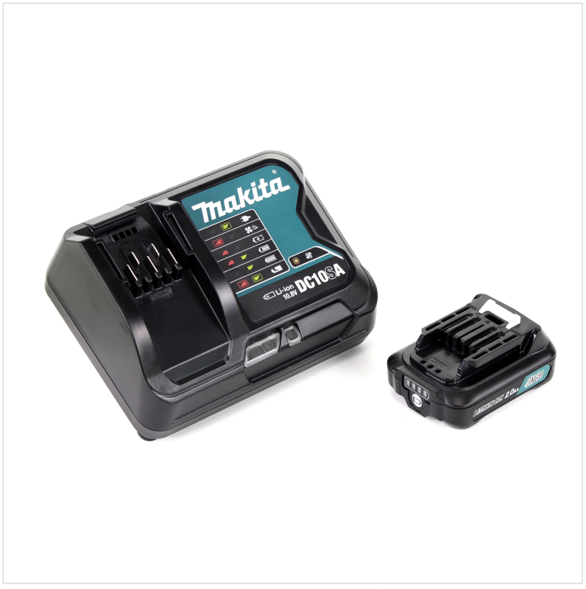 Makita HP 331 DYM1J 10,8 V Li-Ion Akku Schlag Bohr Schrauber im Makpac + 1x BL 1020 B 2,0 Ah Akku + DC 10 SA Schnellladegerät - Toolbrothers