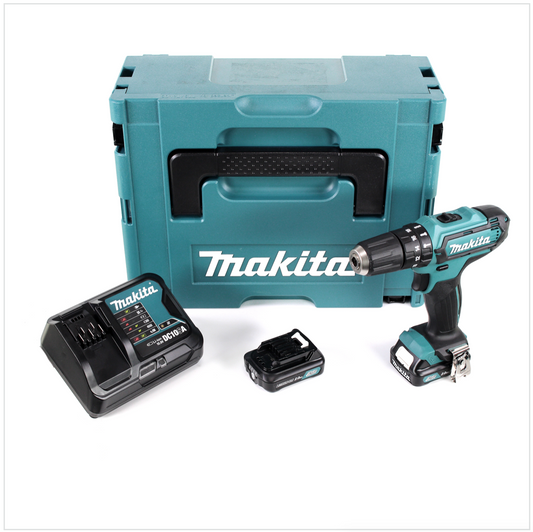 Makita HP 331 DYMJ 10,8 V Li-Ion Akku Schlag Bohr Schrauber im Makpac + 2x BL 1020 B 2,0 Ah Akku + DC 10 SA Schnellladegerät - Toolbrothers