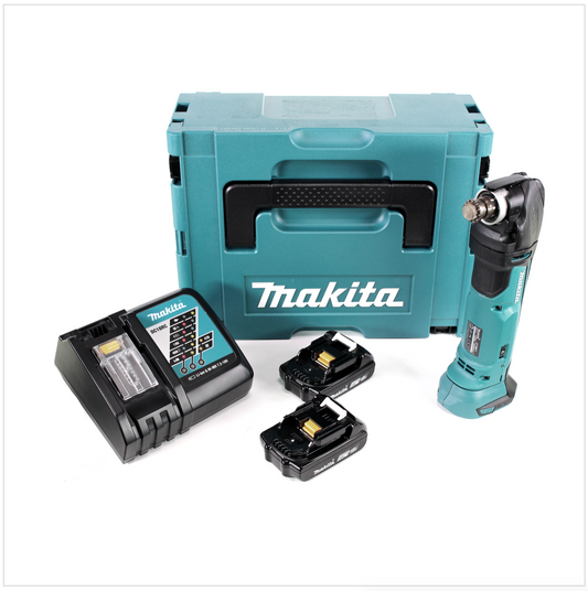 Makita DTM 51 RAJ Akku Multitool Oszillierer 18 V + 2x Akku 2,0 Ah + Ladegerät + Makpac - Toolbrothers