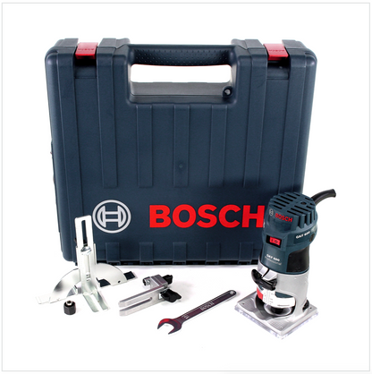 Bosch GKF 600 Professional Kantenfräse im Handwerkerkoffer mit Parallelanschlag und Führungshilfe ( 060160A100 )