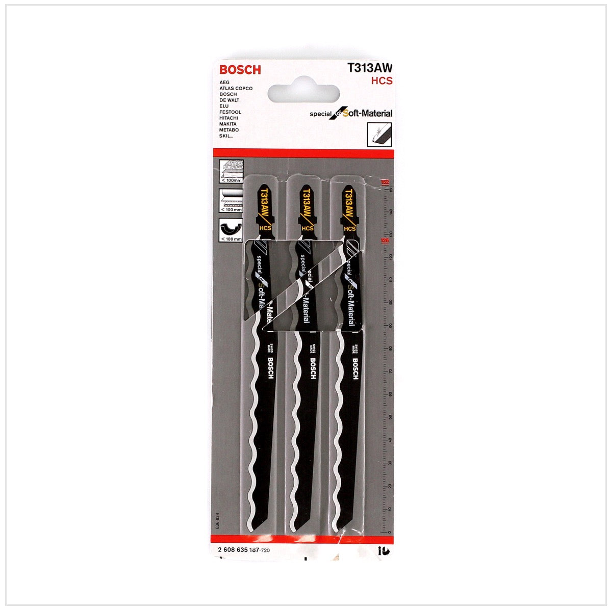 Bosch 12x Stichsägeblätter T 313 AW 126mm ( 2x 2608635187 ) zum Sägen in weichen Werkstoffen - Toolbrothers