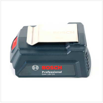 Bosch USB Power Set 18 V mit GAA Professional USB Adapter für 14,4 V / 18 V Akkus + 1x GBA 18V 3,0 Ah Li-Ion Einschub Akku + 1x Schnell Ladegerät GAL 1880 CV - Toolbrothers