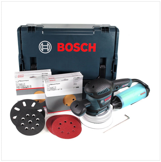 Bosch GEX 125 - 150 AVE Professional 400 W Exzenterschleifer in L-Boxx mit 50x C470 Best for Wood and Paint Schleifblatt + Zubehör ( 060137B103 ) - Toolbrothers