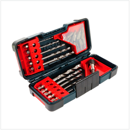 Bosch GSR 12V-15 FC FlexiClick Akku Bohrschrauber + 2 x 2 Ah Akkus + Lader + 3 tlg. Aufsätze - Set in L-Boxx ( 06019F6000 ) + Bosch Bit & Bohrer Set - Toolbrothers