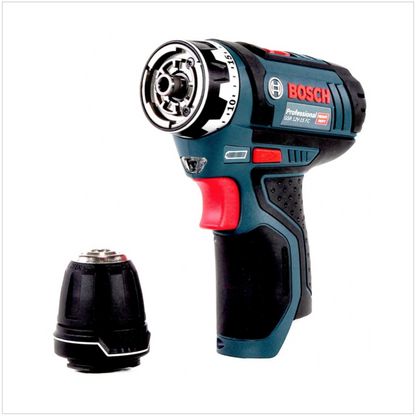 Bosch GSR 12V-15 FC Professional FlexiClick Akku Bohrschrauber mit 3 tlg. Aufsätze - Set in L-Boxx + Bosch Bit & Bohrer Set in Tough Box 23 tlg. Bohren & Schrauben ( 2607019912 ) - Toolbrothers