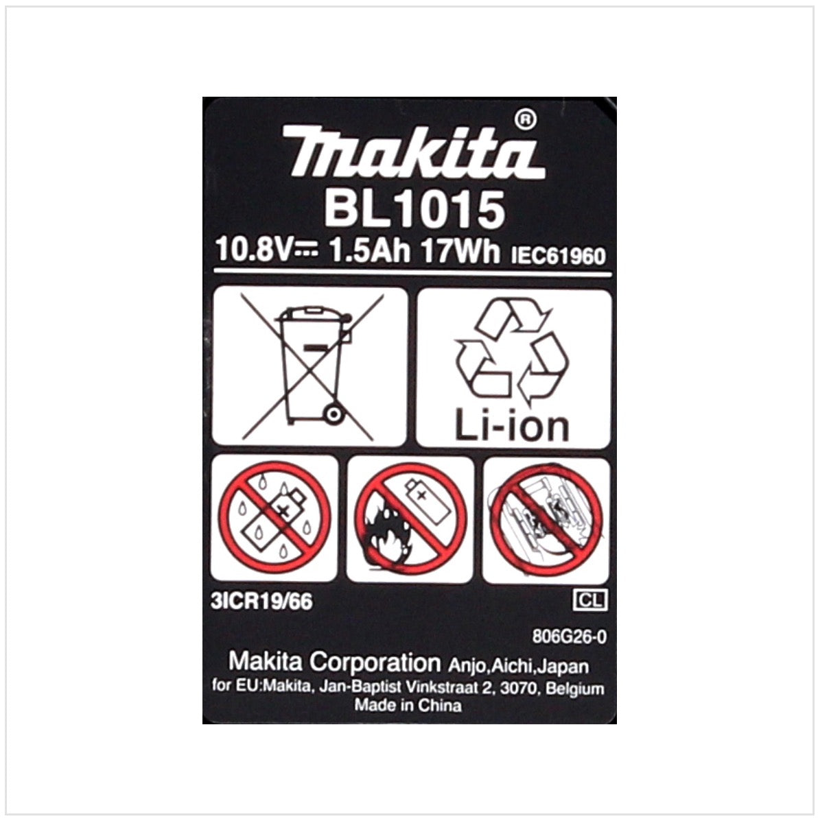 Makita BL 1015 - 10,8 V -  1,5 Ah / 1500 mAh Li-Ion Akku ( 197390-1 ) - Toolbrothers