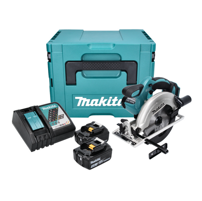 Makita DSS 611 RTJ Akku Handkreissäge 18 V 165 mm + 2x Akku 5,0 Ah + Ladegerät + Makpac - Toolbrothers