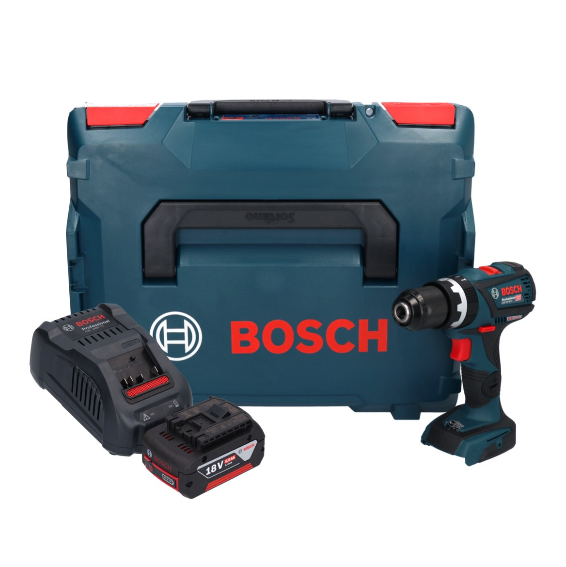 Bosch GSB 18V-60 C Professional Akku Schlagbohrschrauber 18 V 60 Nm Brushless + 1x Akku 5,0 Ah + Ladegerät + L-Boxx - Toolbrothers