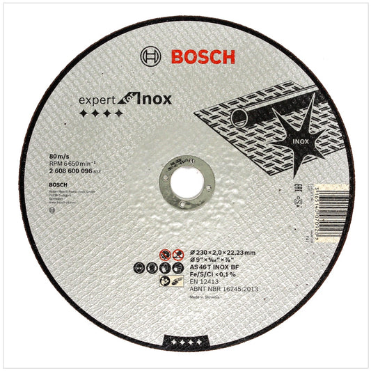 Bosch AS 46 T INOX BF Trennscheibe 230 x 22,23 x 2,0 mm 25 Stück ( 25x 2608600096 ) - Toolbrothers
