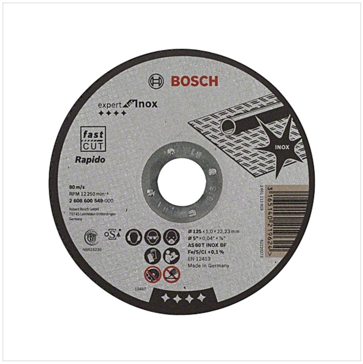 Bosch GWS 850 C 850 Watt 125 mm Winkelschleifer + 25 x Bosch INOX Trennscheibe - Toolbrothers