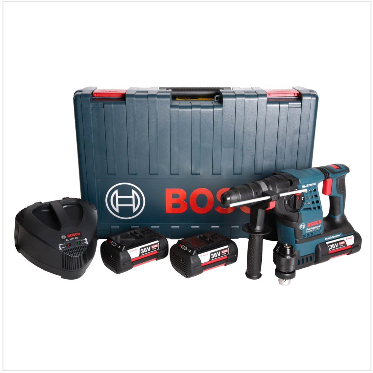 Bosch GBH 36 VF-LI Plus Akku Bohrhammer 36V SDS Plus + Wechselbohrfutter + Handwerkerkoffer + 3x GBA 4,0 Ah Akku und Ladegerät - Toolbrothers