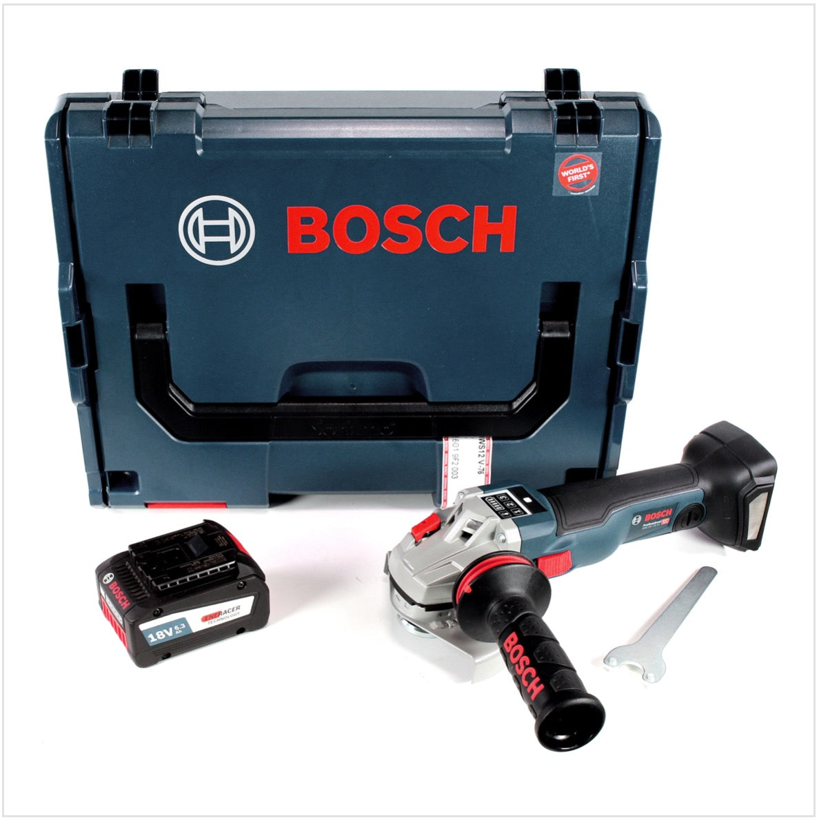 Bosch GWS 18 V-125 SC Professional Akku Winkelschleifer 125mm brushless in L-Boxx mit 1x 6,3 Ah EneRacer Akku - Toolbrothers