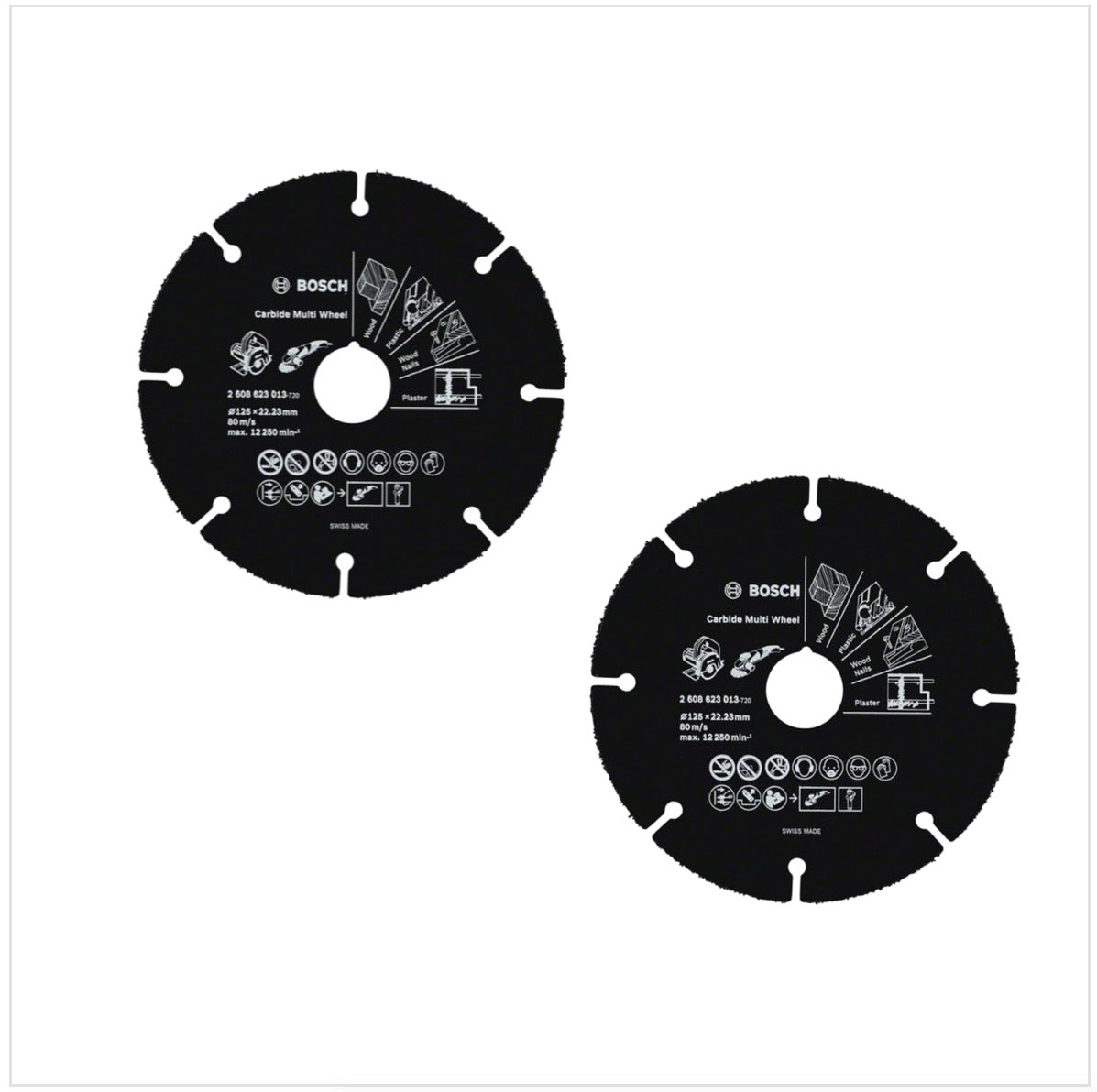 Bosch GWS 18-125 V-LI Akku Winkelschleifer 18V 125mm + 2x Carbide Multi Wheel Hartmetall Trennscheibe + L-Boxx - Toolbrothers