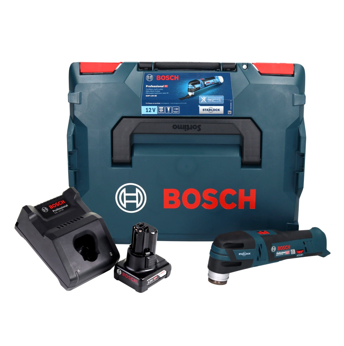 Bosch GOP 12V-28 Professional Akku Multi Cutter 12 V Brushless + 1x Akku 6,0 Ah + Ladegerät + L-Boxx - Toolbrothers