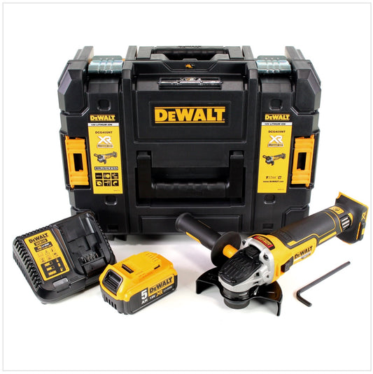 DeWalt DCG 405 P1 Akku Winkelschleifer 18V 125mm Brushless + 1x Akku 5,0Ah + Ladegerät + TSTAK - Toolbrothers