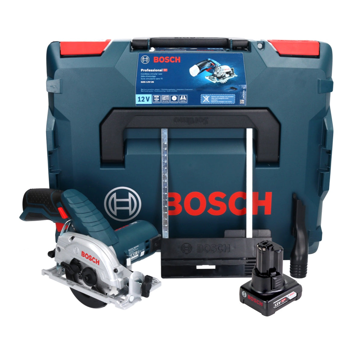 Bosch GKS 12V-26 Professional Akku Handkreissäge 12 V 85 mm + 1x Akku 6,0 Ah + L-Boxx - ohne Ladegerät