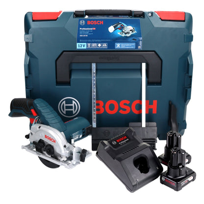 Bosch GKS 12V-26 Professional Akku Handkreissäge 12 V 85 mm + 2x Akku 6,0 Ah + Ladegerät + L-Boxx - Toolbrothers