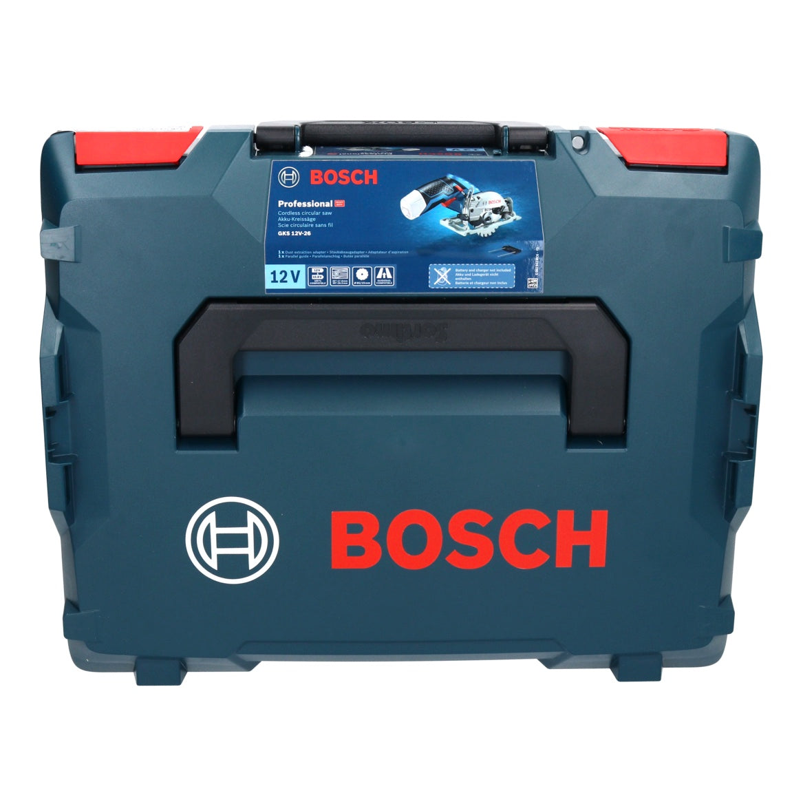 Bosch GKS 12V-26 Professional Akku Handkreissäge 12 V 85 mm + 2x Akku 6,0 Ah + Ladegerät + L-Boxx