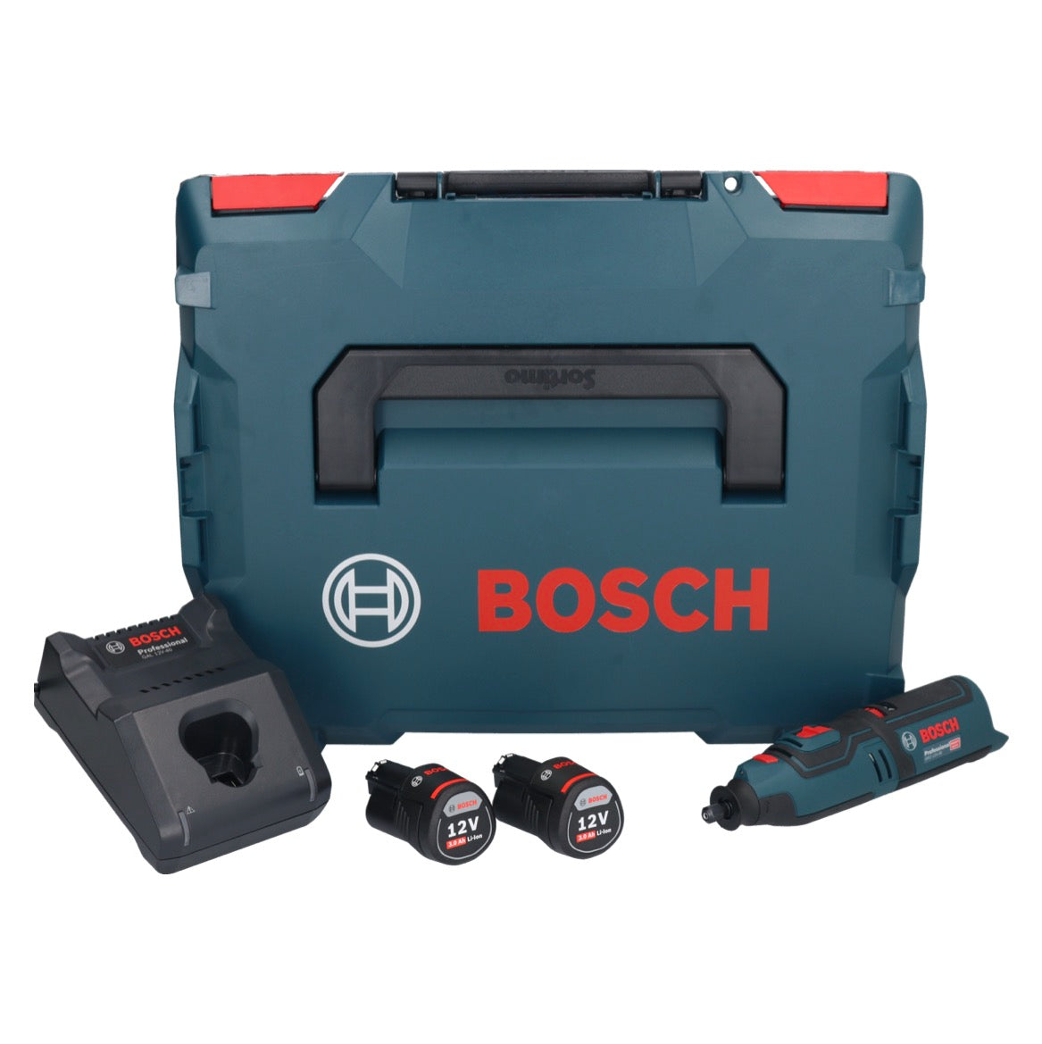 Bosch GRO 12V-35 Professional Akku Rotationswerkzeug 12 V + 2x Akku 3,0 Ah + Ladegerät + L-Boxx - Toolbrothers