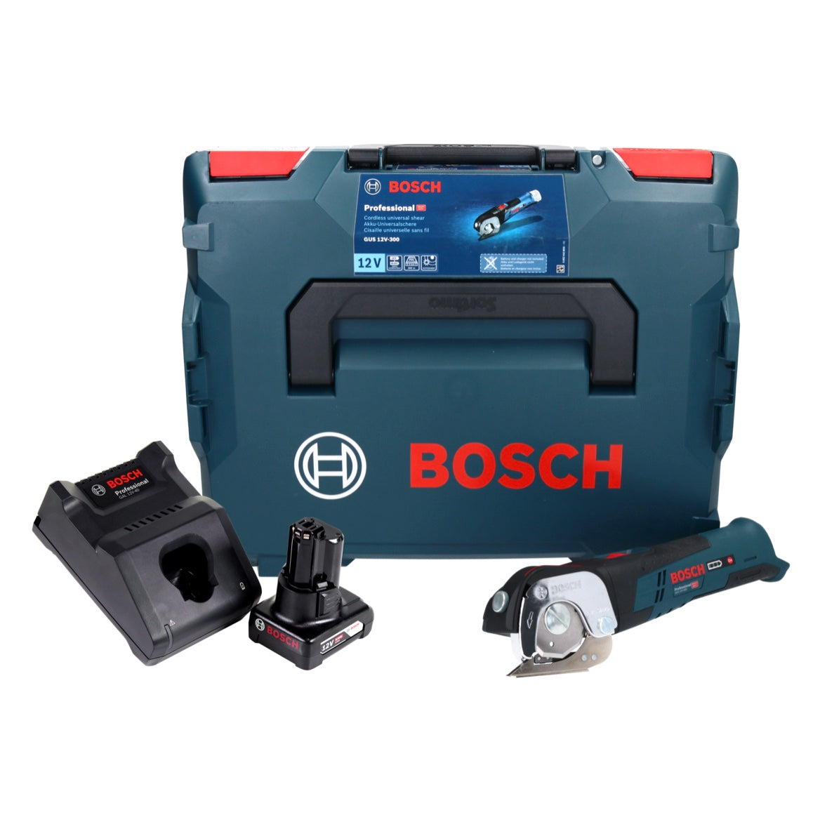 Bosch GUS 12V-300 Professional Akku Universalschere 12 V + 1x Akku 6,0 Ah + Ladegerät + L-Boxx - Toolbrothers