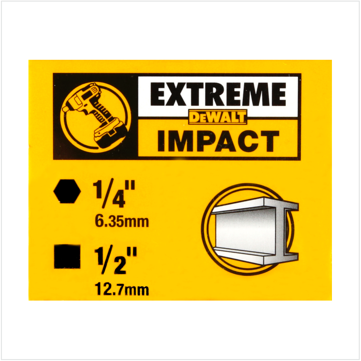 DeWalt DT 7508 Extreme Impact Schlagschrauber Adapter 1/2" - Außenvierkant Aufnahme auf 1/4" - Innensechskant Aufnahme - Toolbrothers