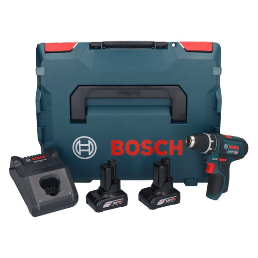 Bosch GSR 12V-15 Professional Akku Bohrschrauber 12 V 30 Nm + 2x Akku 6,0 Ah + Ladegerät + L-Boxx - Toolbrothers
