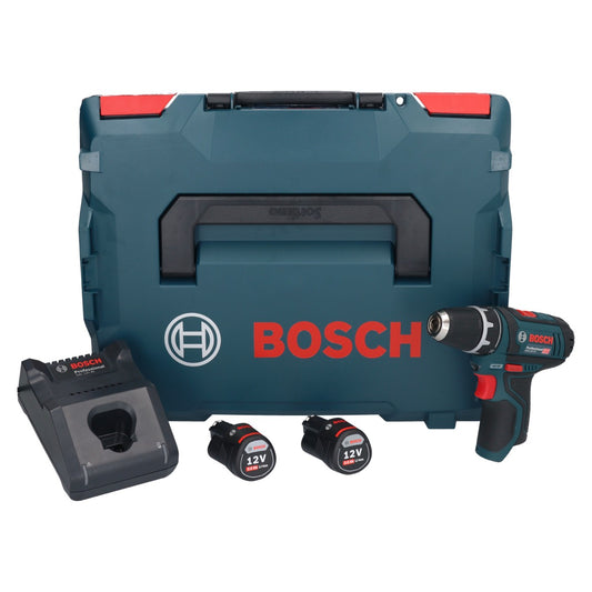 Bosch GSR 12V-15 Professional Akku Bohrschrauber 12 V 30 Nm + 2x Akku 3,0 Ah + Ladegerät + L-Boxx - Toolbrothers