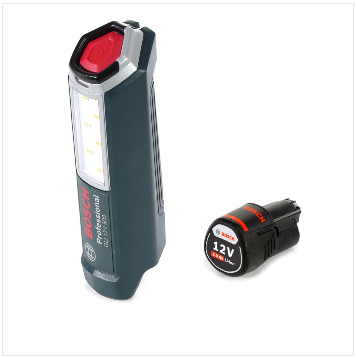 Bosch Professional GLI 12V-300 Akku Lampe + 1x GBA 12V 2,0 Ah Akku - ohne Ladegerät - Toolbrothers