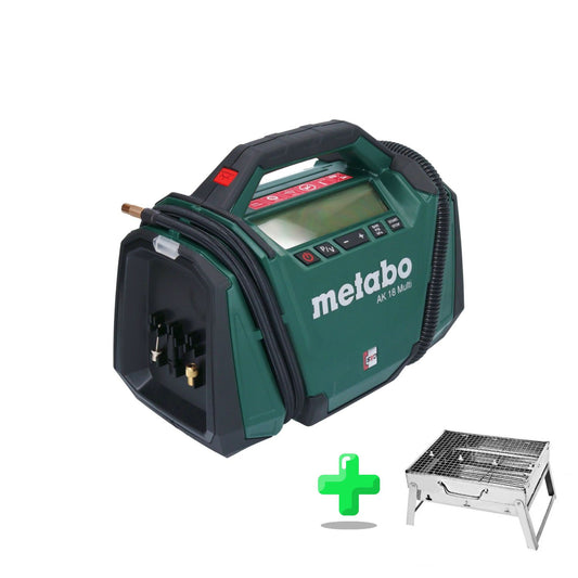 Metabo AK 18 Multi Akku Kompressor 18 V 11 bar Solo ( 600794850 ) + Toolbrothers Outdoor Holzkohle-Grill