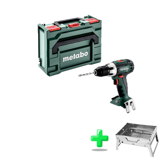 Perceuse-visseuse sans fil Metabo BS 18 LT 18 V 60 Nm + metaBOX (602102840) + barbecue au charbon d'extérieur Toolbrothers