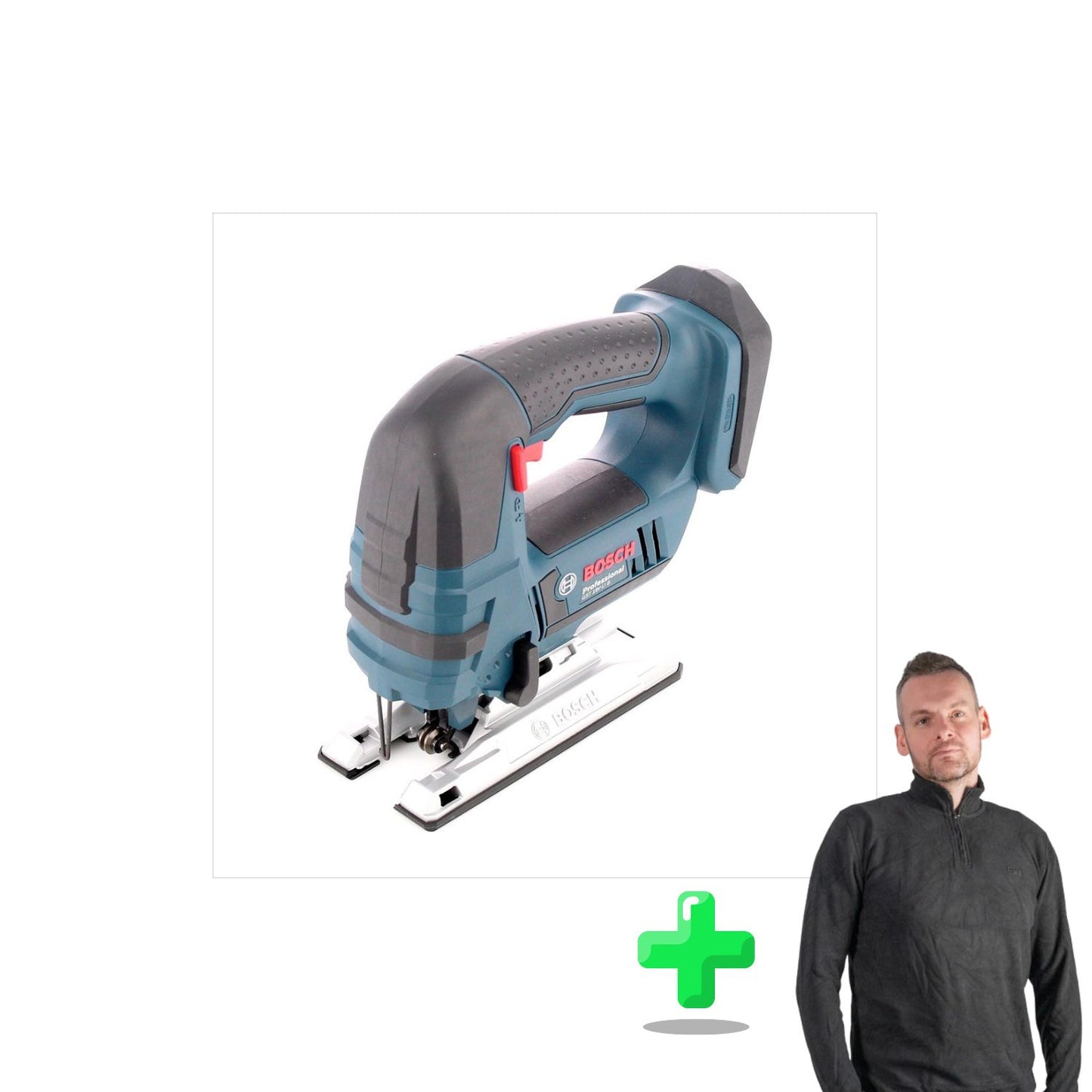 Bosch GST 18 V-Li B Professional Scie sauteuse sans fil 18 V + Sweat-shirt à quart de fermeture éclair Toolbrothers