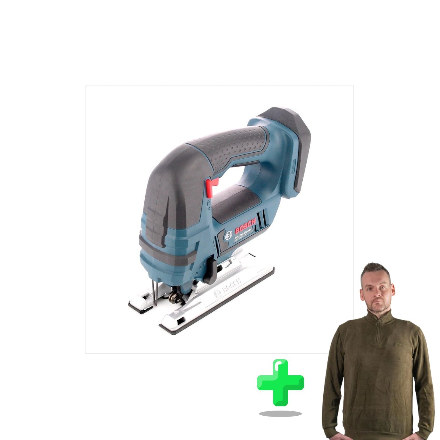 Bosch GST 18 V-Li B Professional Scie sauteuse sans fil 18 V + Sweat-shirt à quart de fermeture éclair Toolbrothers