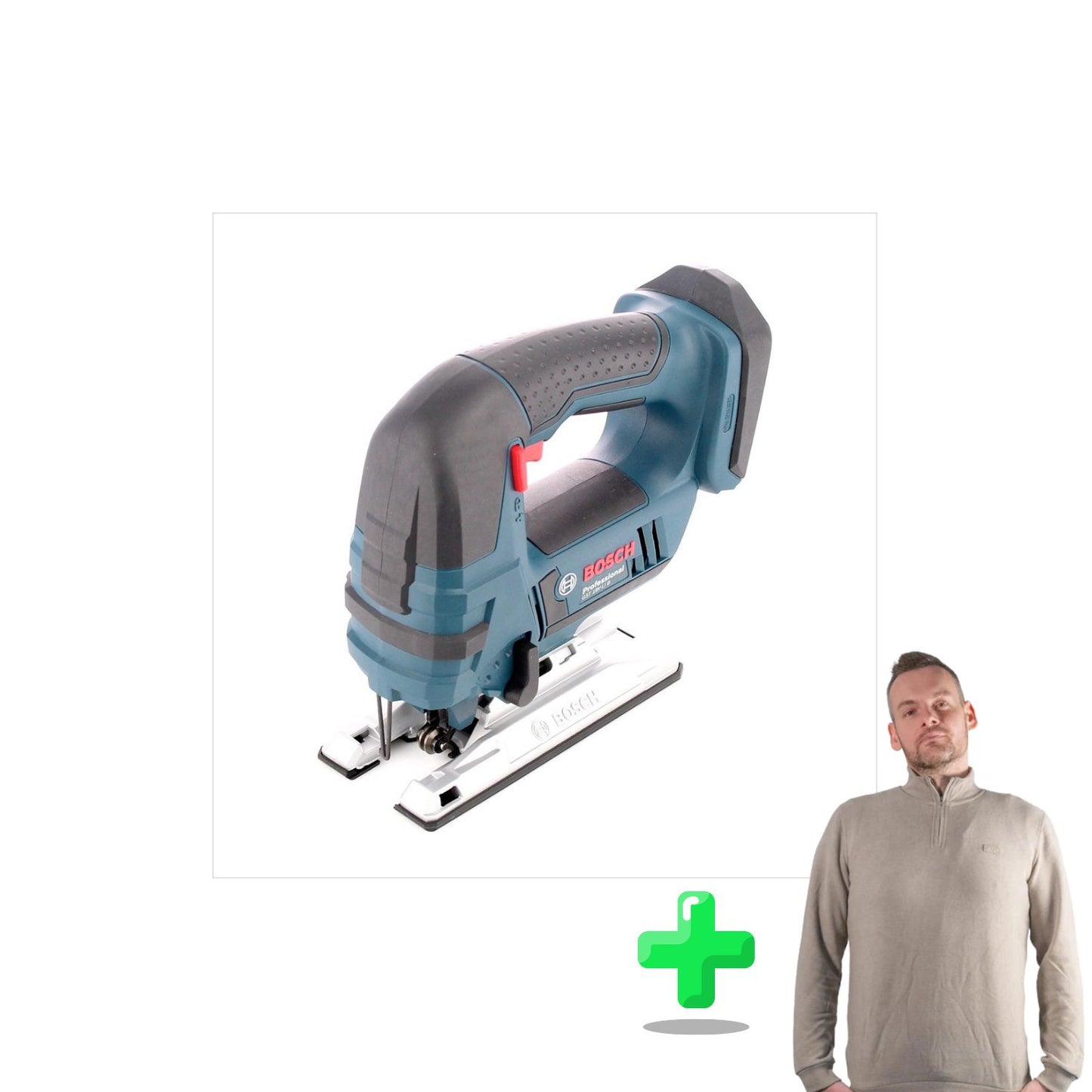 Bosch GST 18 V-Li B Professional Scie sauteuse sans fil 18 V + Sweat-shirt à quart de fermeture éclair Toolbrothers