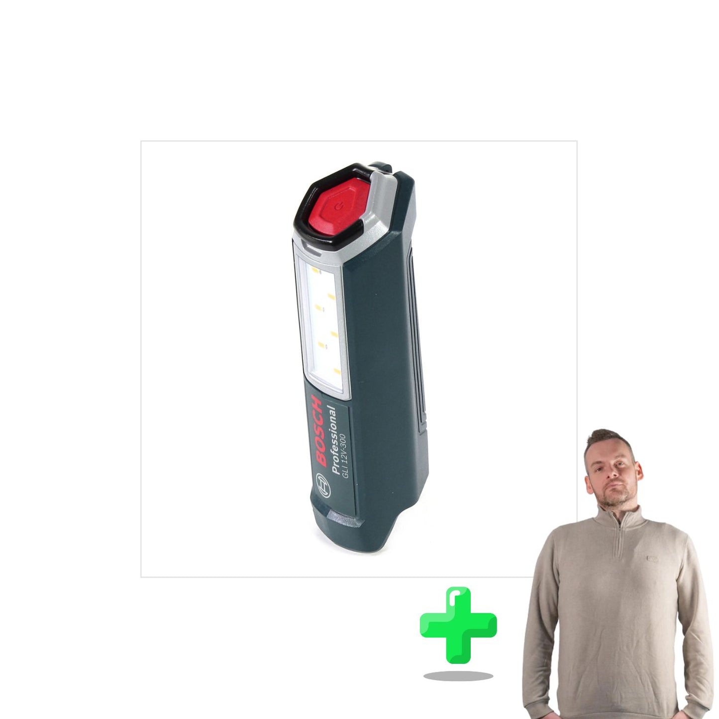 Lampe à batterie Bosch Professional GLI 12V-300 + sweat-shirt à quart de zip Toolbrothers