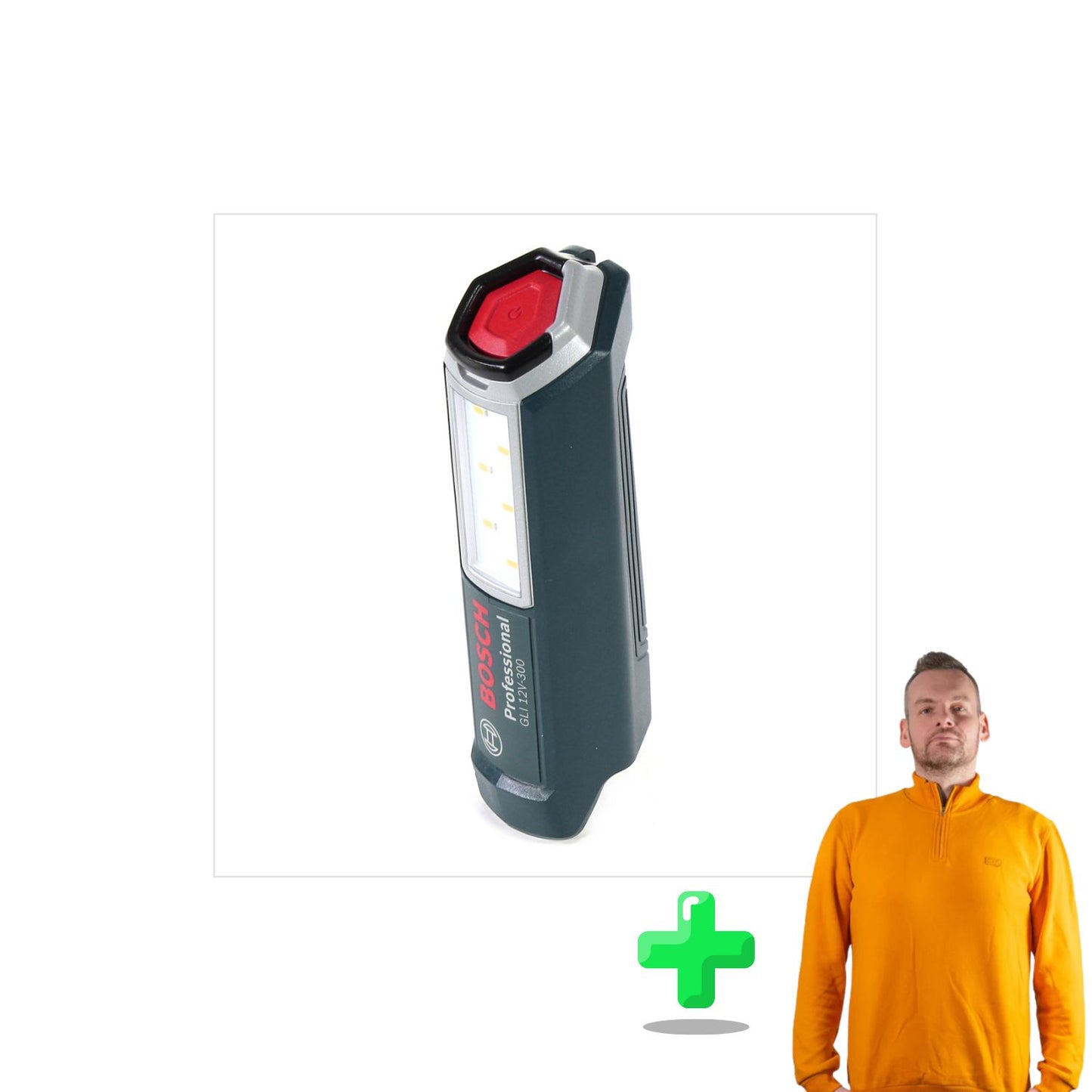 Lampe à batterie Bosch Professional GLI 12V-300 + sweat-shirt à quart de zip Toolbrothers