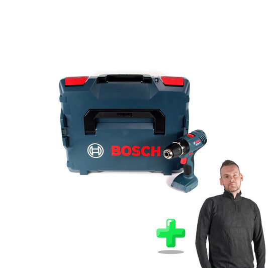 Bosch Professional GSB 18V-21 Akku Schlagbohrschrauber 18V 55Nm + L-Boxx + Toolbrothers Quarter-Zip Sweatshirt