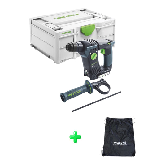 Marteau perforateur sans fil Festool BHC 18-Basic 18 V 1,8 J SDS Plus sans balais (577600) + Systainer + sac à dos/sac à accessoires Makita