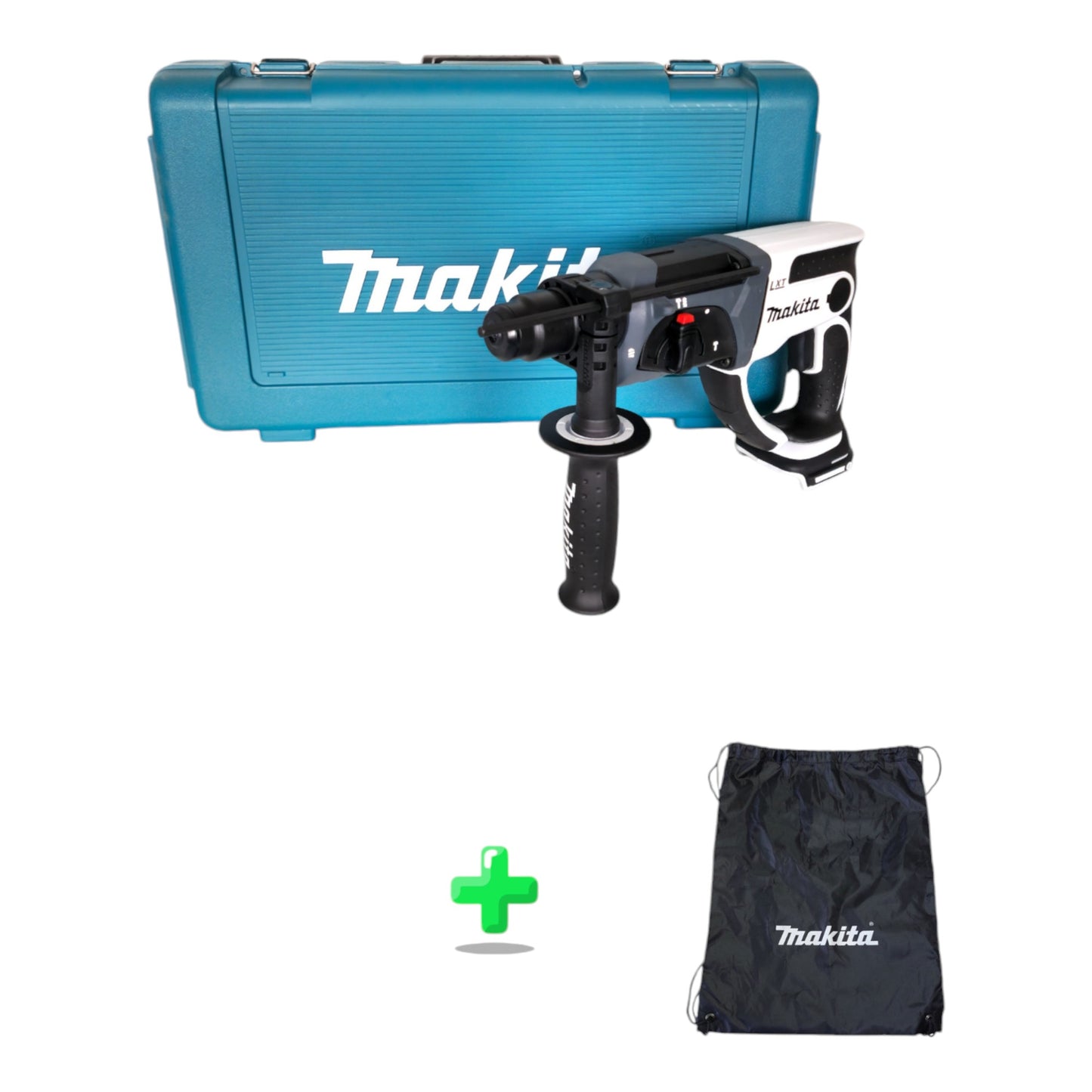 Makita DHR 202 ZKW perceuse à percussion sans fil 18 V 20 mm 2,0 J blanc + étui + sac à dos / sac d'accessoires Makita