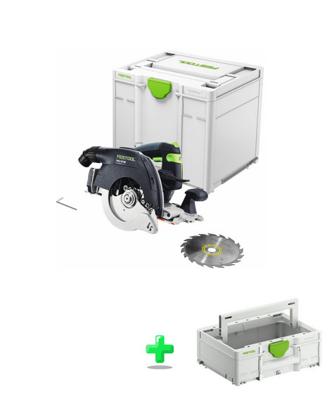 Scie circulaire sans fil Festool HKC 55 EB-Basic 18 V 160 mm sans balai (576163) + Systainer + Festool Systainer ToolBox SYS3 TB M 137 (204865) T-LOC