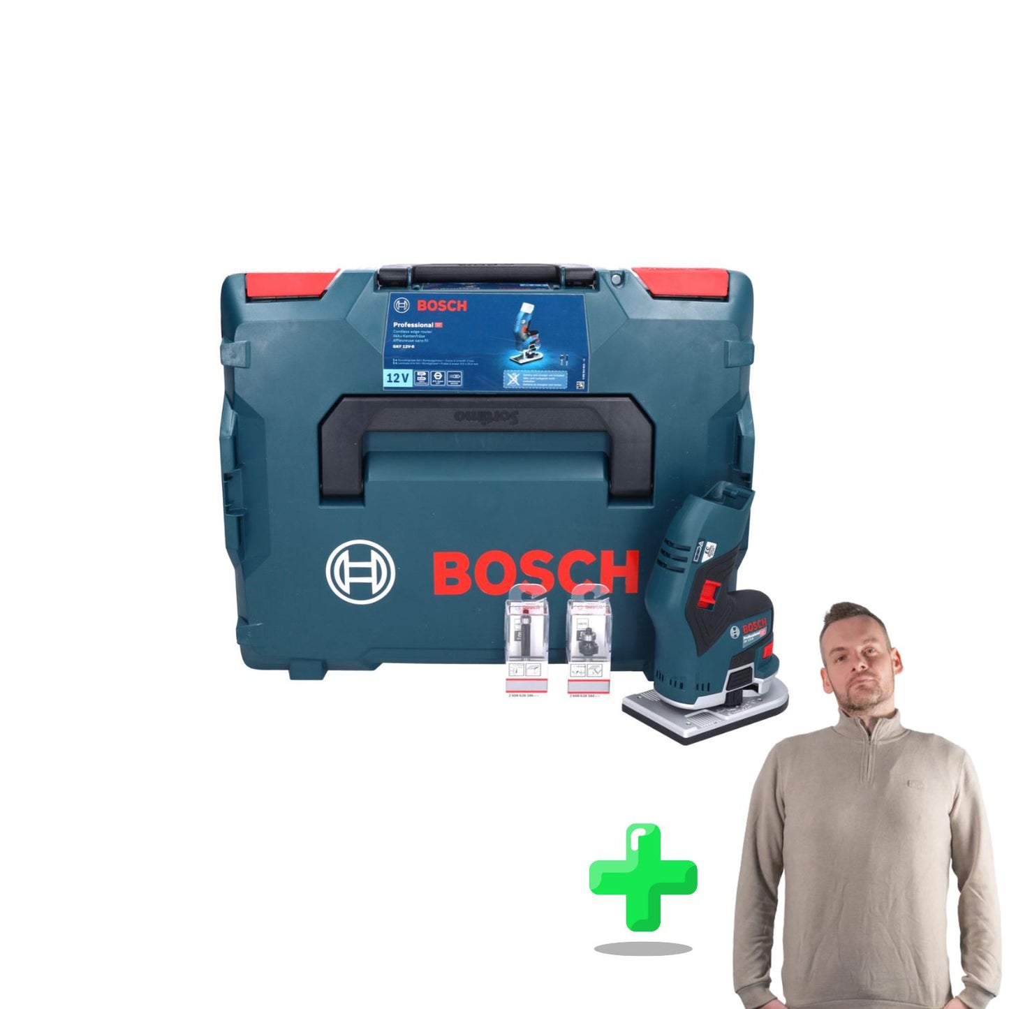 Bosch GKF 12V-8 Coupe-bordure professionnel sans fil 12 V + Sweat-shirt Toolbrothers quart de zip 